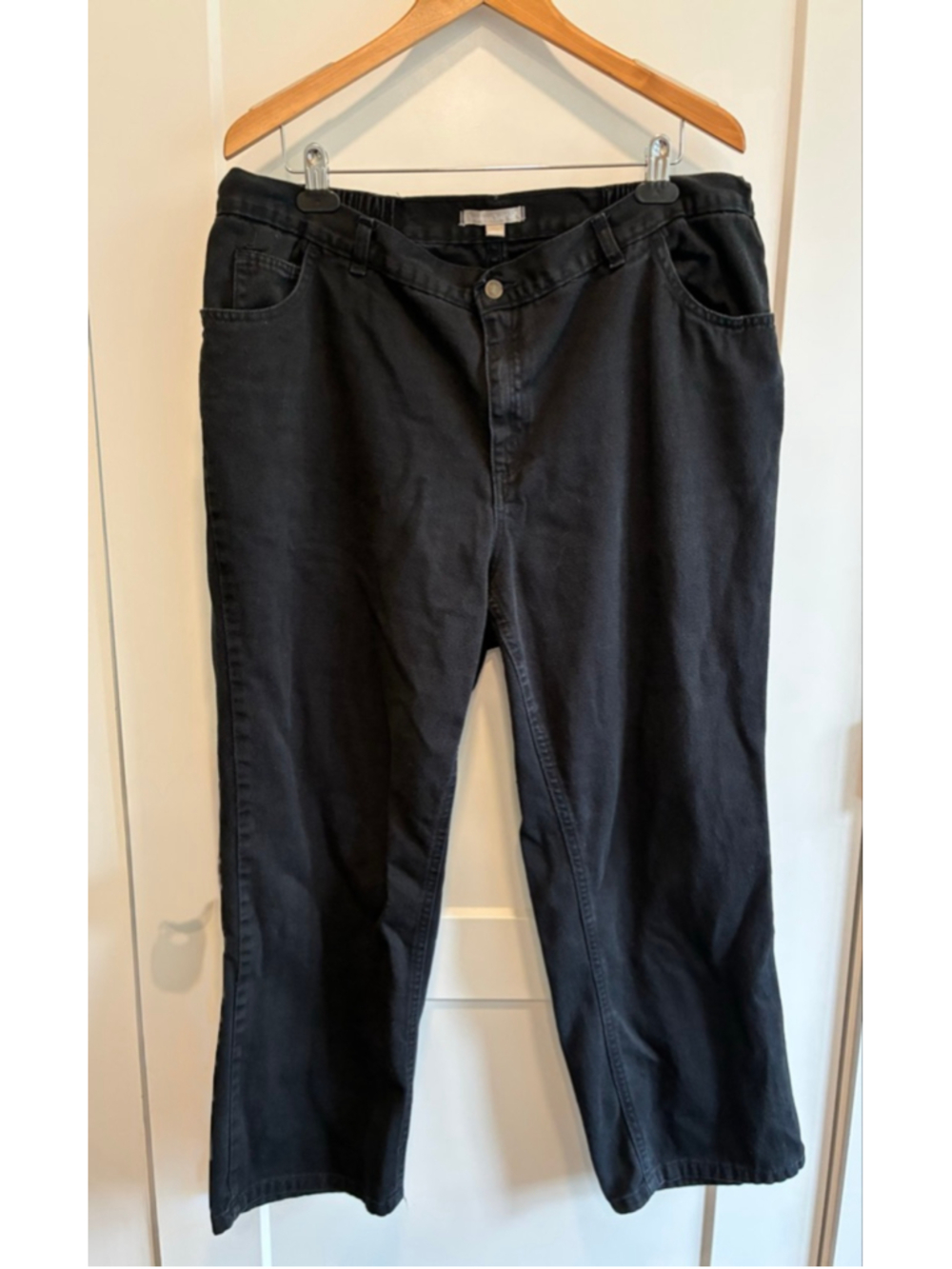 Black denim pants by Woman Within. Plus size petite 20